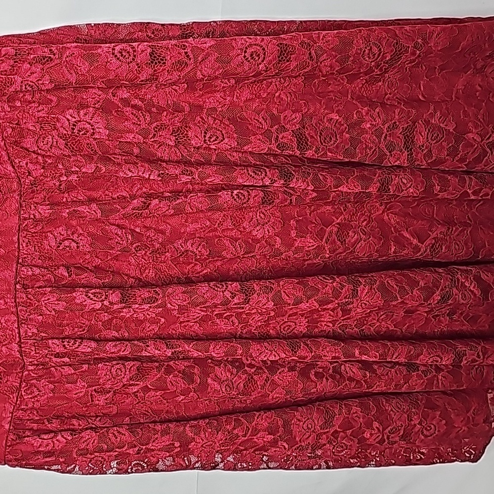 Torrid plus size vneck deep red mini lace flowy skater midi dress sz 16 - Picture 6 of 11